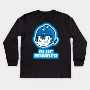 Blue Bomber Kids Long Sleeve T-Shirt